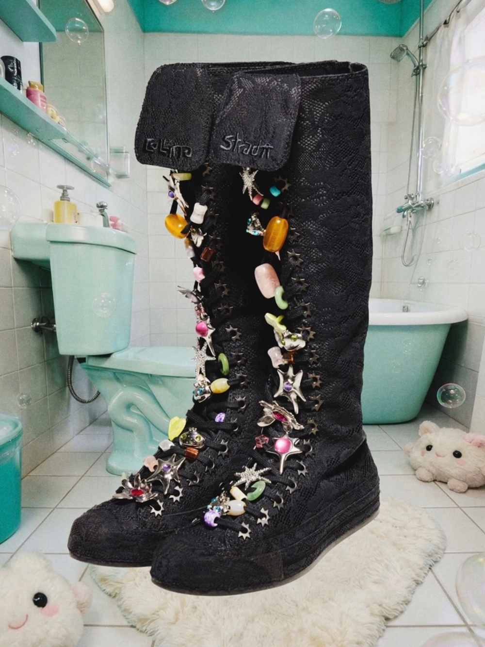 Converse Collina Strada Chuck 70 XX-HI Knee High Black Charms size 9 NEW